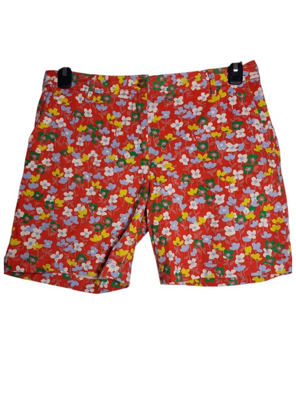 Talbots Womens Floral Print Girlfriend Chino Shorts Red/Multicolor Size 6 - Picture 2 of 12